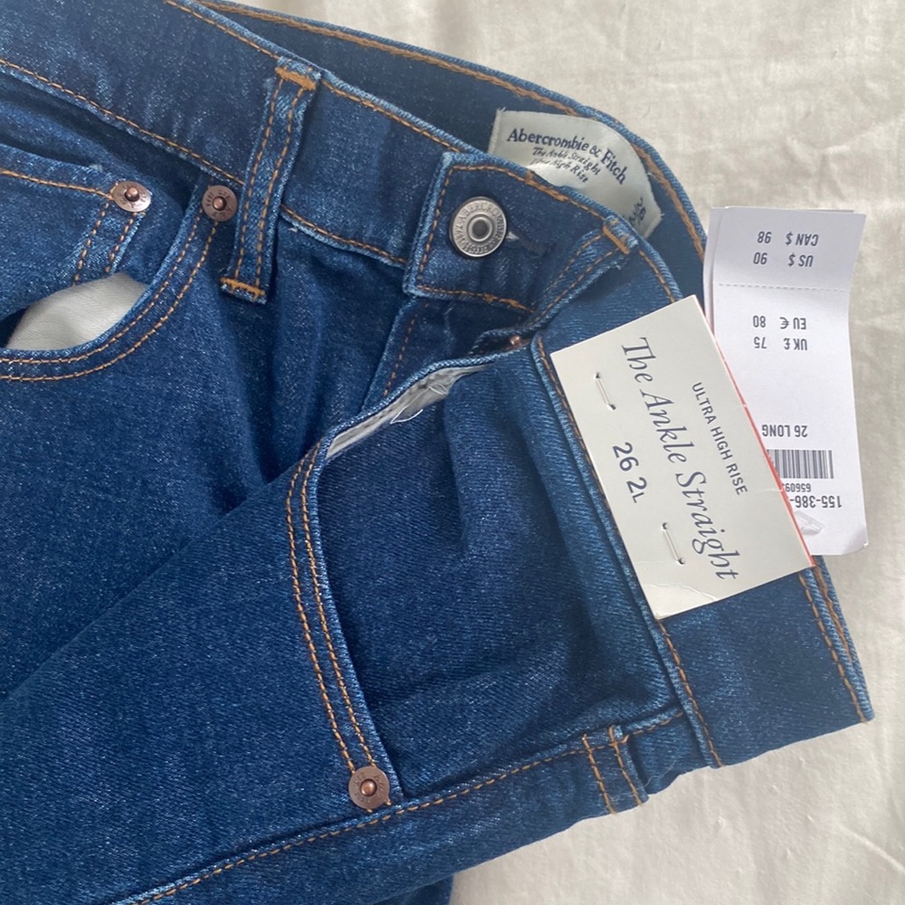 Abercrombie ankle straight high rise jeans